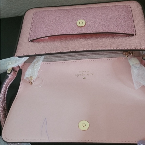 Kate Spade NWT Pink Metallic Crossbody Bag - Picture 8 of 11
